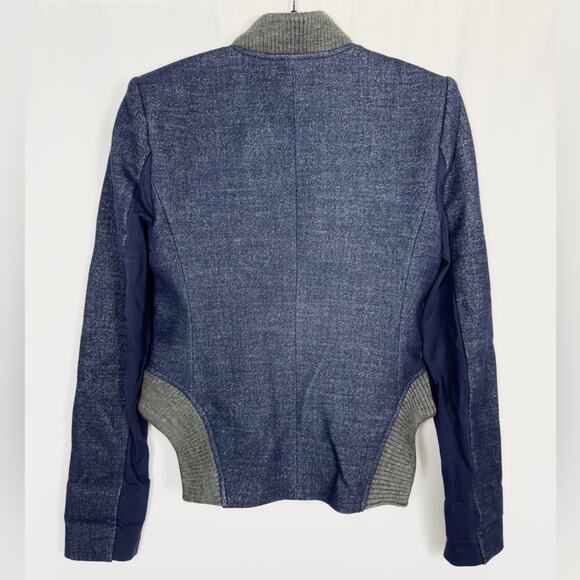 BCBGMaxazaria Denim Varsity Jacket Size XS - Picture 7 of 8